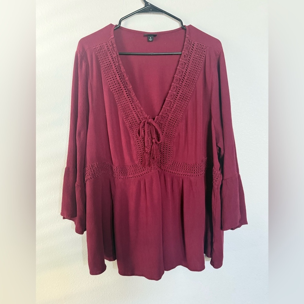 Torrid Burgundy Knit Top